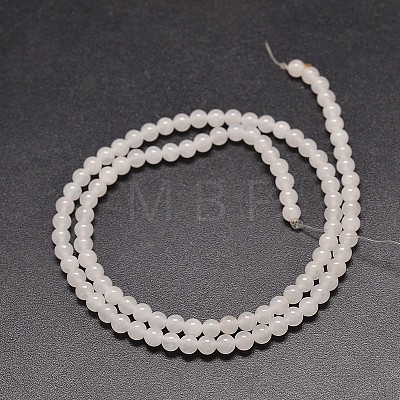 Natural White Jade Round Bead Strands G-P072-08-4mm-1