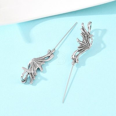 Butterfly 316 Stainless Steel Ear Wrap Crawler Hook Earrings AJEW-C044-21AS-1