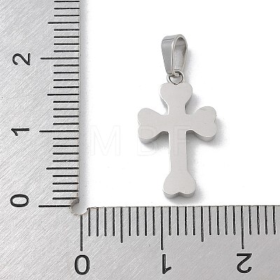 304 Stainless Steel Micro Pave Cubic Zirconia Pendants STAS-Z107-08P-08-1
