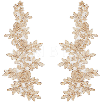 Flower Polyester Embroidery Lace Appliques DIY-WH20011-03D-1