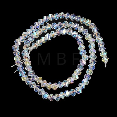 Electroplate Glass Beads Strands GLAA-Q105-04C-1