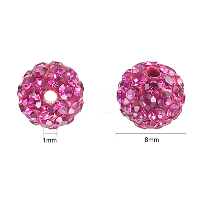  Polymer Clay Pave Rhinestone Beads RB-NB0001-07-1