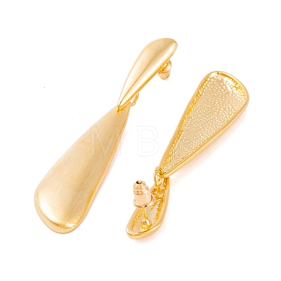 Teardrop Brass Dangle Stud Earrings for Women EJEW-G391-18G-1