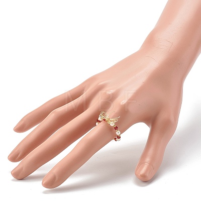 Imitate Austrian Crystal Bicone Glass Beaded Finger Rings X1-RJEW-TA00003-03-1