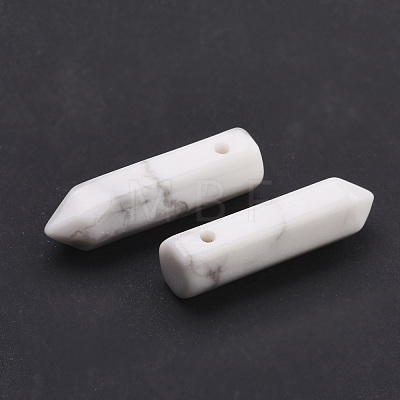 Natural Howlite Pointed Pendants G-D460-01G-1
