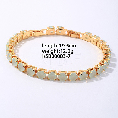 Hip-hop Brass Micro Cubic Zirconia Link Chain Bracelets for Men and Women FX8797-7-1