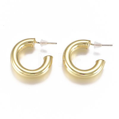 Brass Stud Earrings EJEW-F244-02-1