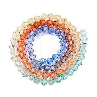 Gradient Color Baking Painted Glass Bead Strands DGLA-A039-T6mm-A014-1