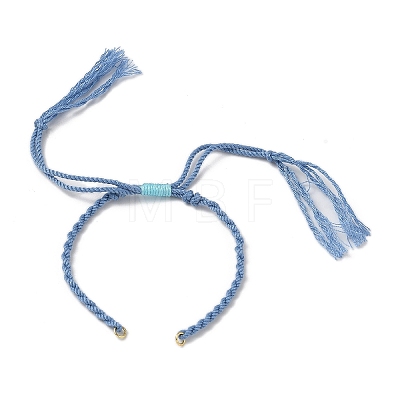 Braided Cotton Cord Bracelet Making MAK-L043-02G-04-1