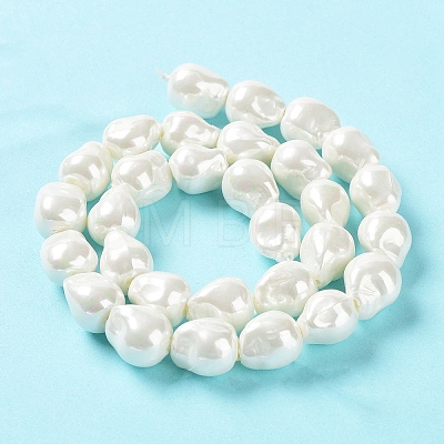 Electroplated Shell Pearl Beads Strands BSHE-G035-01B-05-1