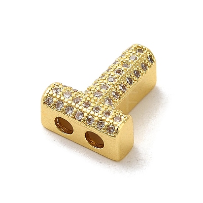 Brass Micro Pave Clear Cubic Zirconia Charms ZIRC-C009-01G-T-1