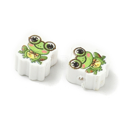 Printed Handmade Polymer Clay Beads CLAY-I016-02-1