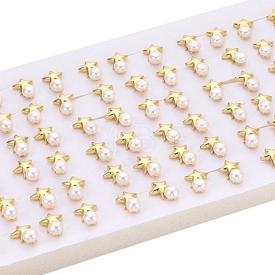 Star Brass Stud Earrings PEAR-N020-JY01-1