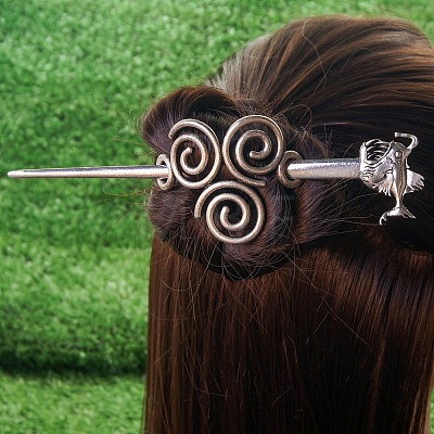 Antique Silver Viking Hair Sticks Hair Pin PW-WG2F806-25-1