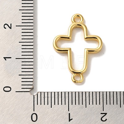 Rack Plating Brass Cross Outline Connector Charms Links KK-U027-05G-1