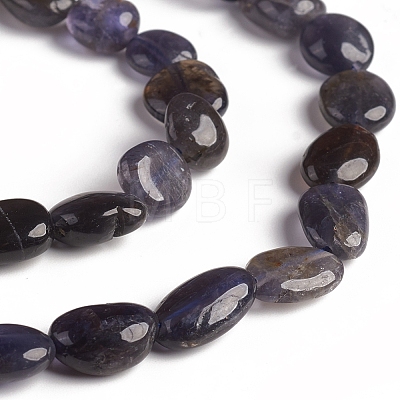 Natural Iolite Beads Strands G-D0002-D74-1