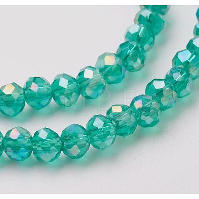 Electroplate Glass Beads Strands EGLA-F124-FR-B09-1