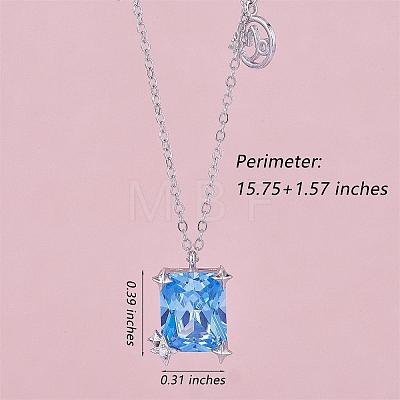 925 Sterling Silver Zircon Pendant Necklace 12 Constellation Pendant Necklace Jewelry Anniversary Birthday Gifts for Women Men JN1088F-1