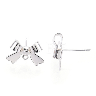 Brass Stud Earring Findings KK-S360-174S-1