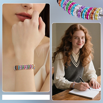 160Pcs 8 Colors Brass European Beads KK-PH0015-46-1