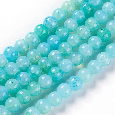 Crackle Glass Beads Strands CCG-L002-B-M-1