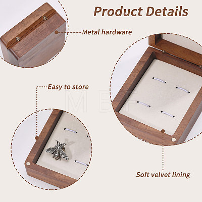 Wood Cuff-link Gift Storage Magnetic Boxes CON-WH0089-265B-1