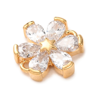 Brass & Rhinestone Connector Charms RB-CBAFDDC-01G-1