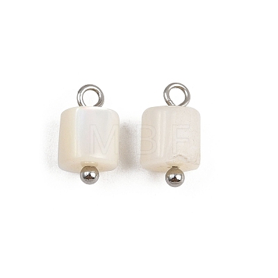 Natural Shell Column Charms STAS-D378-32P-1