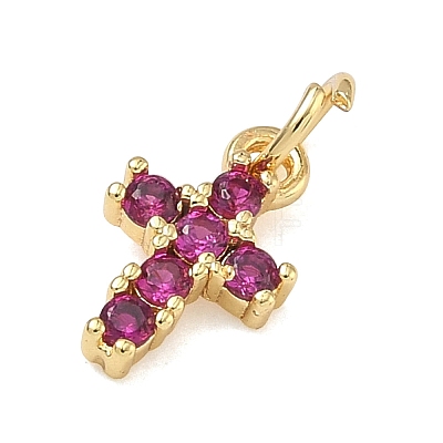 Brass Micro Pave Cubic Zirconia Pendants KK-A293-20G-1
