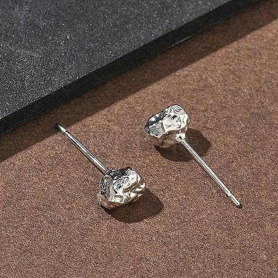 Nuggets Brass Stud Earrings EJEW-F403-01P-1