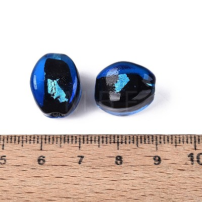 Handmade Silver Foil Glass Beads FOIL-N034-01A-1