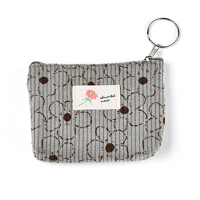 Flower Pattern Corduroy Wallets AJEW-N003-24-1