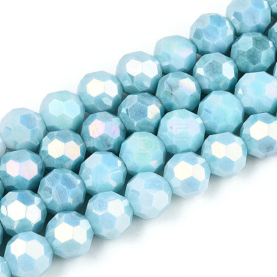 Anti-Tarnish Electroplate Glass Beads Strands EGLA-T021-10mm-15-10-1