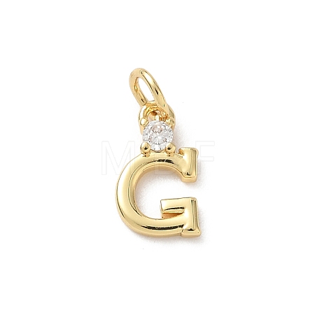 Brass Pave Clear Cubic Zirconia Charms KK-A273-01G-G-1