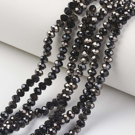 Electroplate Opaque Glass Beads Strands EGLA-A034-P4mm-P01-1