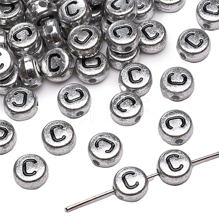 50Pcs Silver Plating Acrylic Beads PW-WG2E8AD-24-1