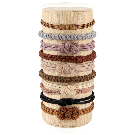 Wood Covered with Linen Headband Holder Organizer for Girls Women ODIS-WH0007-94-1
