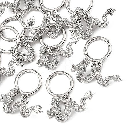SHEGRACE Dragon Brass Micro Pave Clear Cubic Zirconia Toggle Clasps XGRQ58413-788P-1