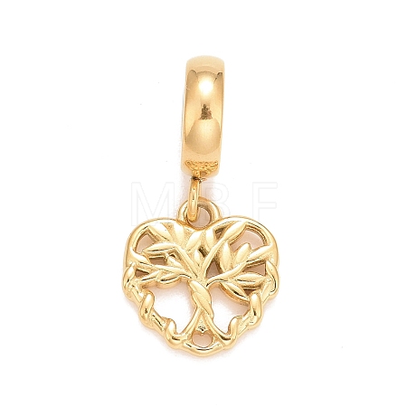 Ion Plating(IP) 304 Stainless Steel European Dangle Charms STAS-C047-06G-1