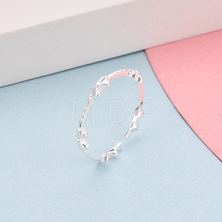 925 Sterling Silver Open Cuff Rings for Women STER-N016-149S-1