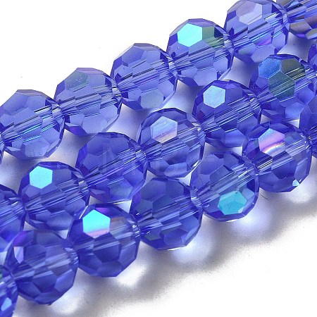 Electroplate Transparent Glass Beads Strands EGLA-A035-T10mm-L14-1
