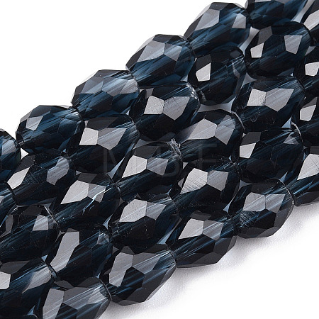 Transparent Glass Bead Strands X-GLAA-R024-6x8mm-13-1