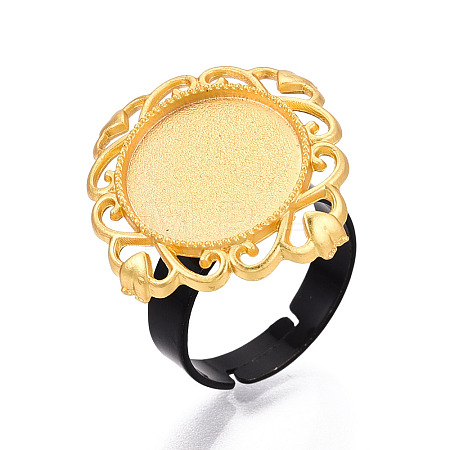 Adjustable Rhombus Alloy & Iron Bezel Cup Ring Base with Rotatable Tray MAK-T012-02G-1