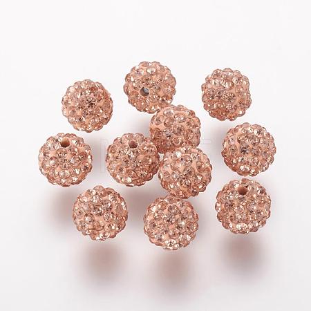 Polymer Clay Rhinestone Beads RB-K050-8mm-C28-1