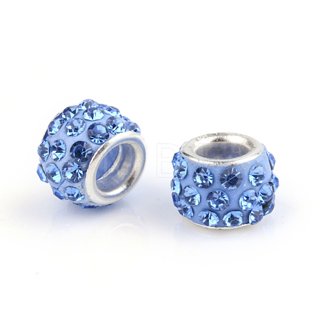 Polymer Clay Rhinestone European Beads X-CPDL-T001-22-1
