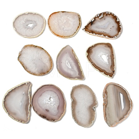 Natural Druzy Agate Slice Cabochons G-F826-E01-1