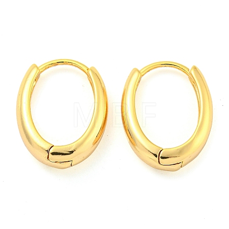 Oval Brass Huggie Hoop Earrings for Women EJEW-M255-01G-1