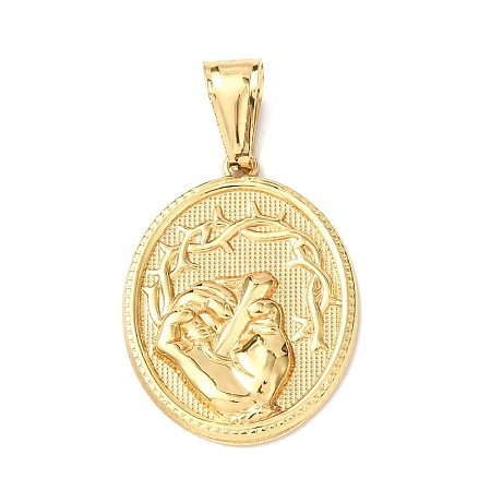 Easter 304 Stainless Steel Pendants STAS-F338-06G-1