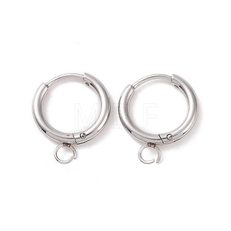 Tarnish Resistant Stainless Steel Huggie Hoop Earring Findings X-STAS-J400-36P-1