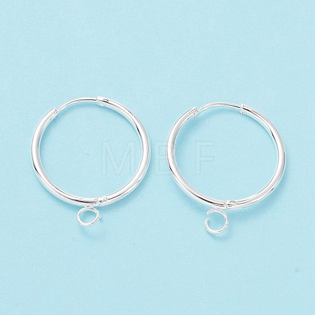 201 Stainless Steel Huggie Hoop Earring Findings STAS-P283-01N-S-1